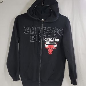 NBA Chicago Bulls Black Zip Up Sweater